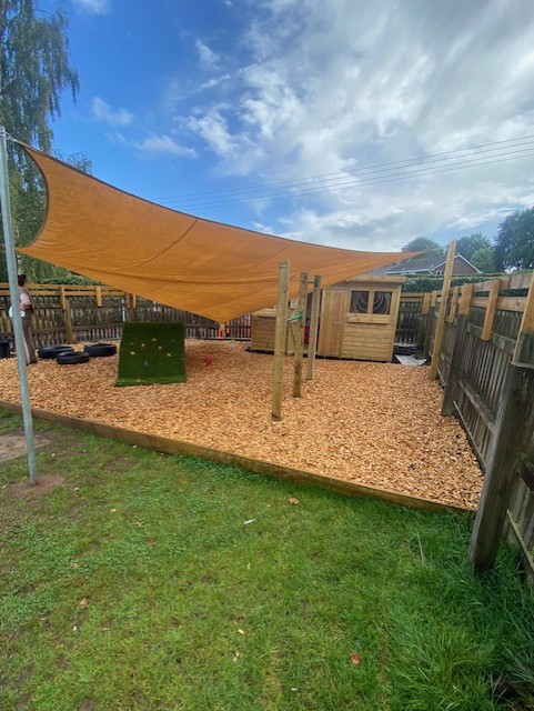 pre school garden after covered play area
